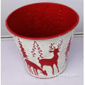 Red gift storage iron bucket